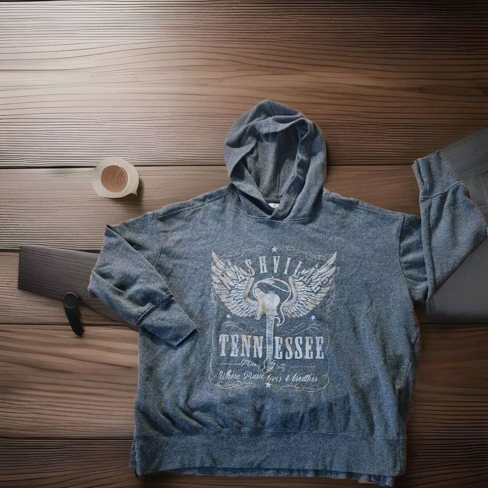 Maurice's Women's Nashville Tennessee Country Music‎ Guitar Hoodie Gray 2X